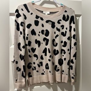 LOFT sweater Sz Small NWT leopard print with metallic gold spots